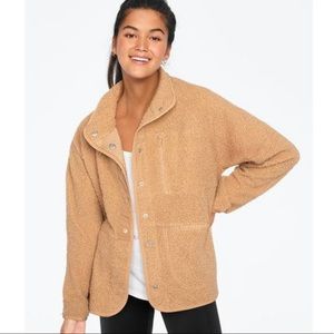 PINK VICTORIAS SECRET COZY TEDDY SNAP JACKET SZ M
